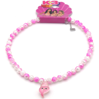 Kinderketting K3 Zeesterren rose/wit met schelp