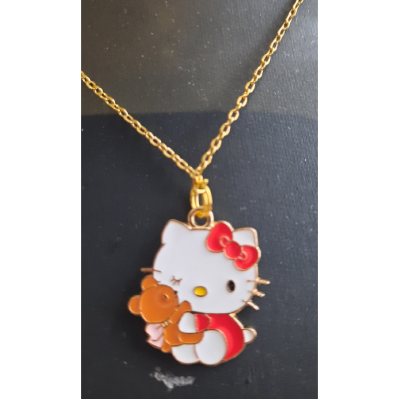 Kinderketting als hanger een kat met beer