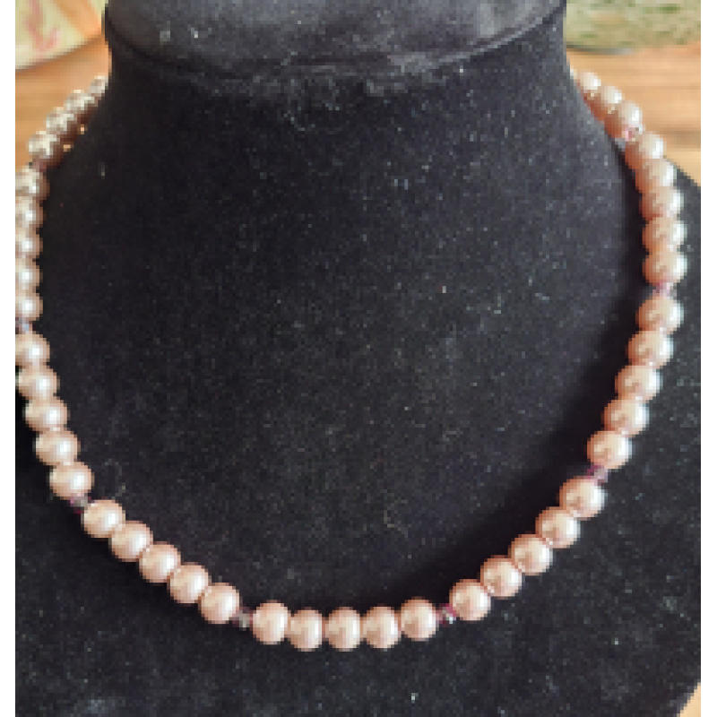 Kralenketting dames lila met glaskralen