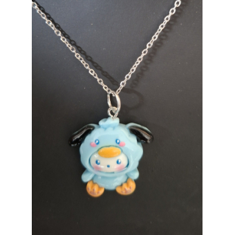 Kinderketting monster blauw met beige