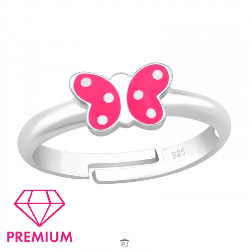 Kinderring vlinder met stippen