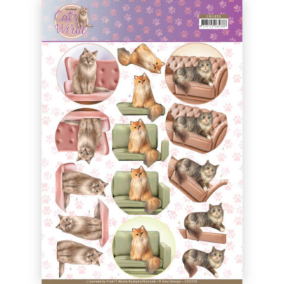 3D knipvel Sheet - Amy Design - Cats World - Show Cats