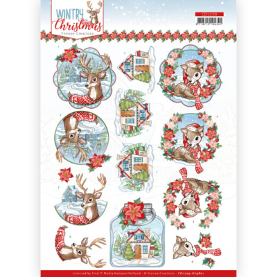 3D knipvel Sheet - Yvonne Creations - Wintry Christmas - Christmas Deer