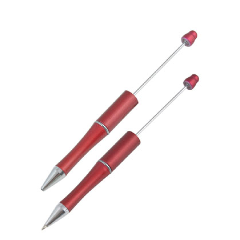 DIY Kunststof/metalen kralenpen 15cm rood