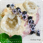 Oud-roze-bruine bloem armband (lampwork)