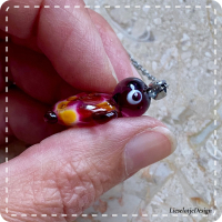Hanger Schildpad van glas met ketting (lampwork)