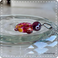 Hanger Schildpad van glas met ketting (lampwork)
