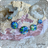 Cabochon ketting in blauw-groene tinten (lampwork)