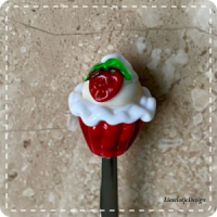 Set gebaksvorkjes van glas (lampwork)