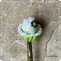 Set gebaksvorkjes van glas (lampwork)