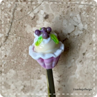 Set gebaksvorkjes van glas (lampwork)