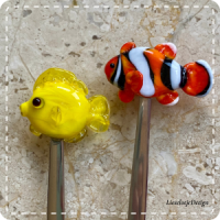 Set dessert lepeltjes van glas (lampwork)