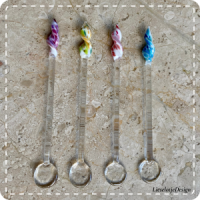 Set roerstaafjes draai van glas (lampwork)