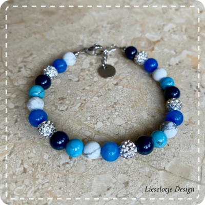 Natuursteenarmband blauw