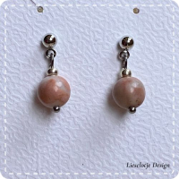 Natuursteen oorbel terracotta steenkleur