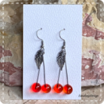 Kersoorbel (oranje) met blad (lampwork)