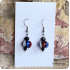 Streep oorbel rood-wit-blauw van glas (lampwork)