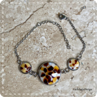 Cabochon sieradenset bruin tinten