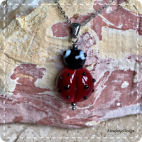 Lieveheersbeestjes sieradenset (ketting+armband+oorbellen lampwork)