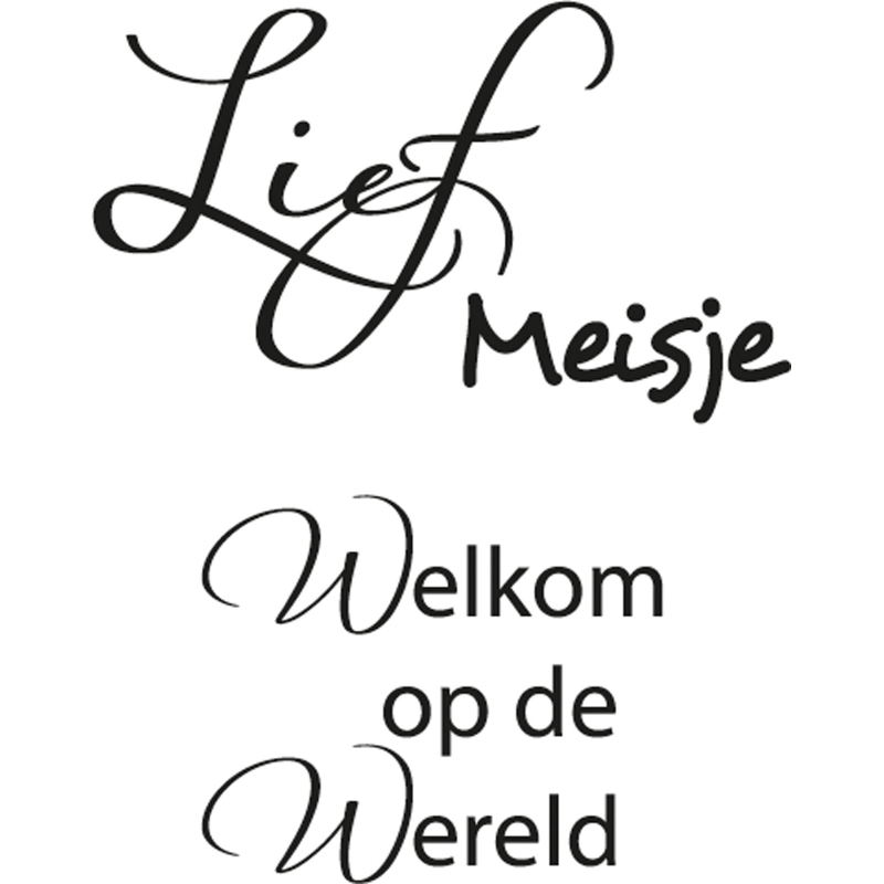Marianne Design • Clear stempel Nederlands "Lief meisje welkom"