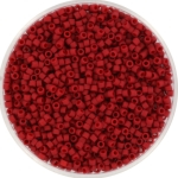 Miyuki delica's 11/0 - opaque semi frosted dyed red 796 (5 gram = ± 1000stuks)
