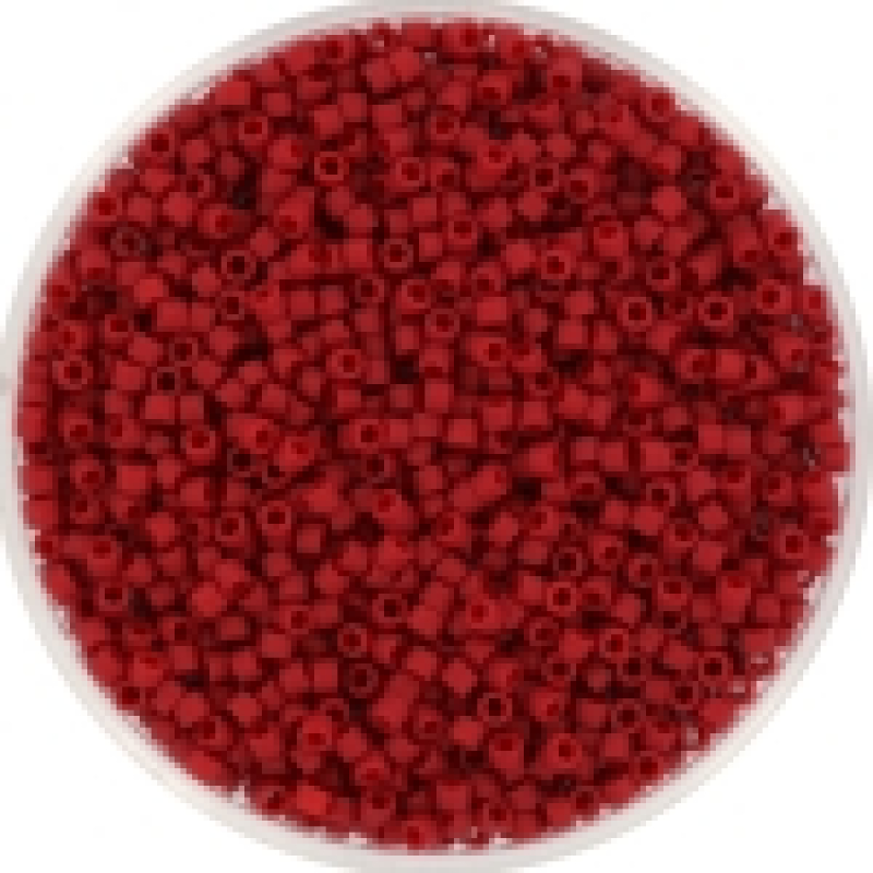 Miyuki delica's 11/0 - opaque semi frosted dyed red 796 (5 gram = ± 1000stuks)