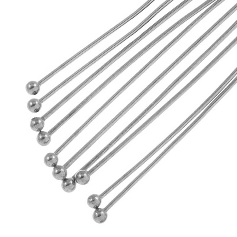 Stainless Steel Nietstiften Bol (45 x 0.6 mm) Antiek Zilver (50 Stuks)