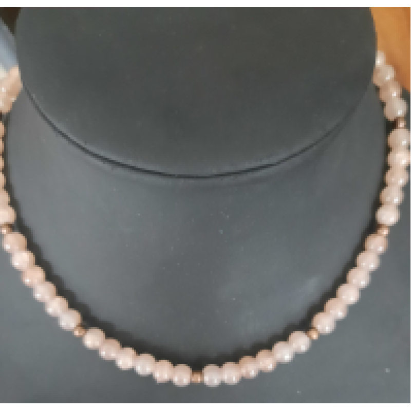 Kralenketting dames wheat met bronskleurige metaalkraal