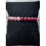 Kinderarmband met kralen 16cm rood/rose