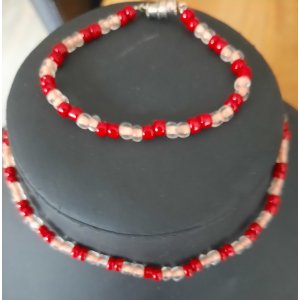 Kinderketting met armband rood