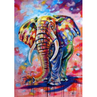 Mona Lisa diamond painting 50x40cm: olifant (vierkant)