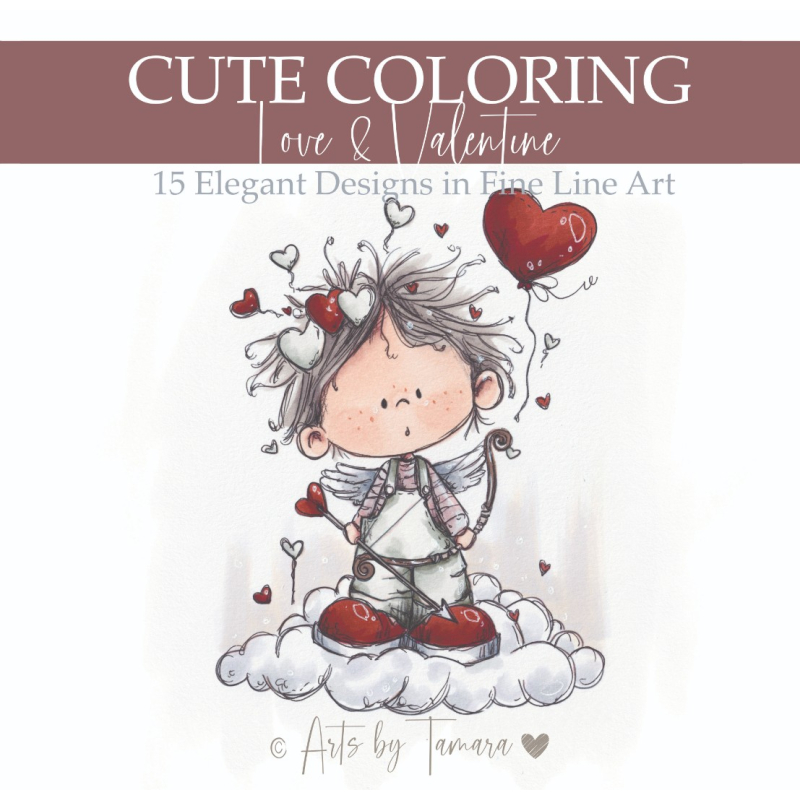  Kleurboek: Arts by Tamara - Cute Coloring - Love and Valentine
