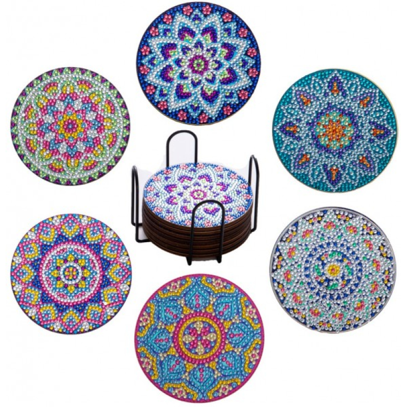 Diamond painting onderzetters 6 mandala 2