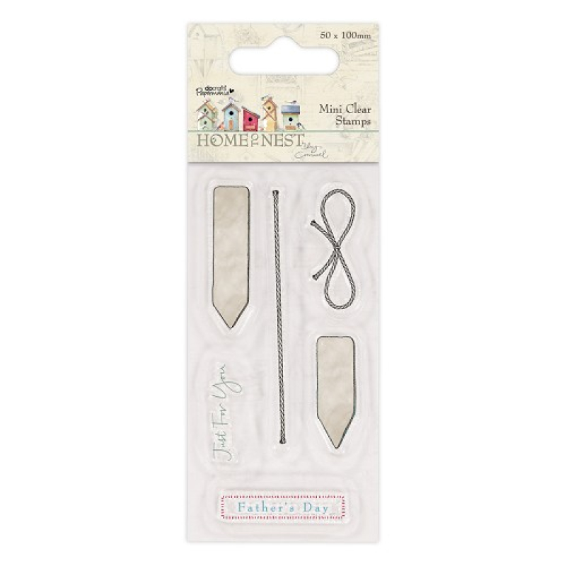 Docraft- 50 x 100mm Mini Clear Stamp - Home To Nest Lucy Cromwell - Tags&String