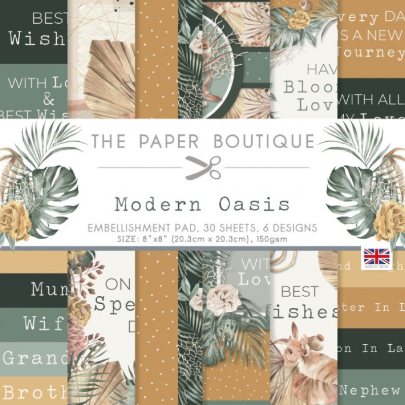 Paperpack - The Paper Boutique Modern Oasis 8x8 Embellishments Pad