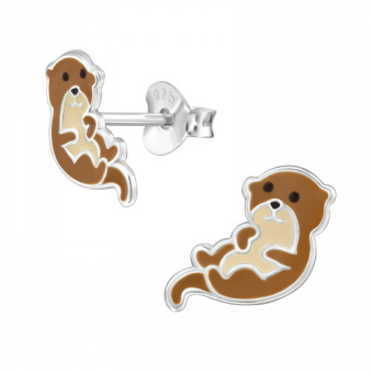 Oorknopjes zilver otter