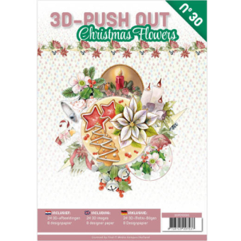 3D Push Out book 30 Christmas Flowers 