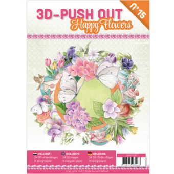 3D Pushout Book 15 Happy Flowers  