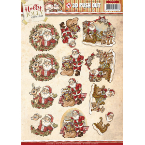  3D-Push Out - Santa holly jolly - Yvonne Creations
