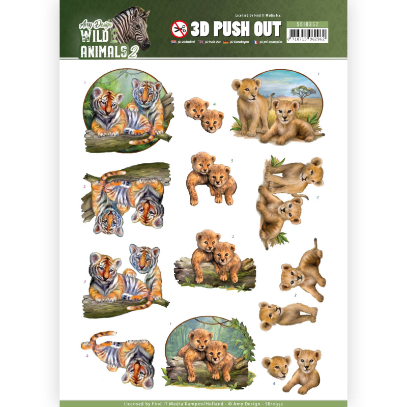 3D Push Out - Amy Design - Wild Animals 2 - Twins