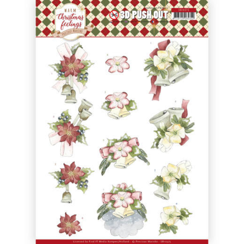 3D Push Out - Precious Marieke - Warm Christmas Feelings - Christmas Bells