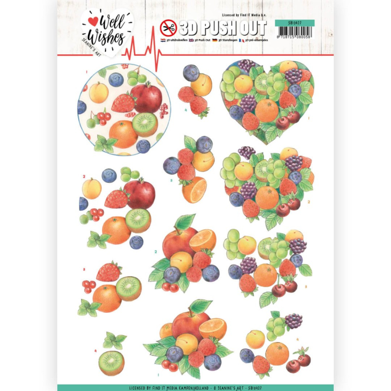 3D Push Out - Jeanine's Art -  Fruits Well Wishes