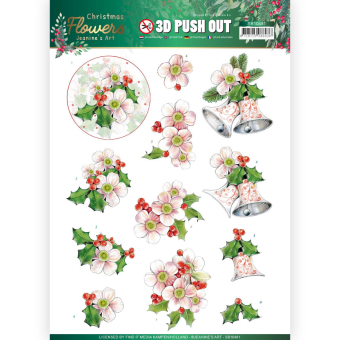 3D Push out - Jeanine's Art - Pink Christmas Flowers