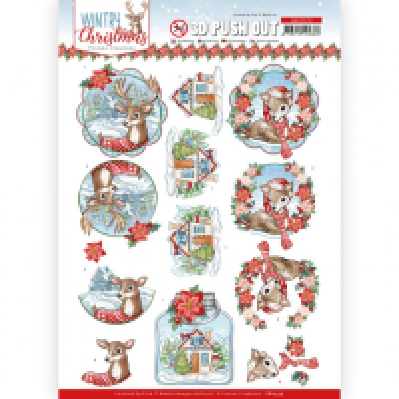 3D Push Out - Yvonne Creations - Wintry Christmas - Christmas Deer