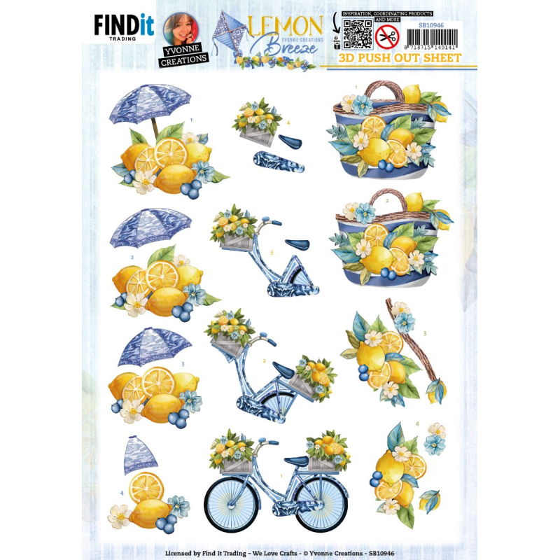 3D Push Out Sheet Lemon bike by Yvonne Creations