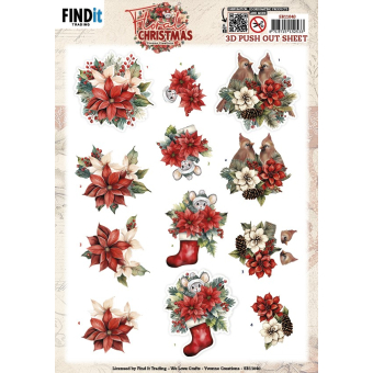  3D-Push Out - Yvonne Creations - Floral Christmas - Floral Poinsettia