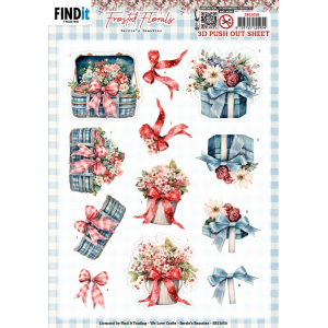 3D Push Out - Berries Beauties - Frosted Florals - Bow
