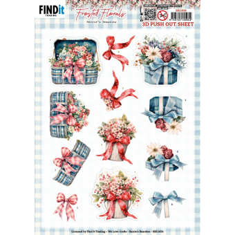 3D Push Out - Berries Beauties - Frosted Florals - Bow