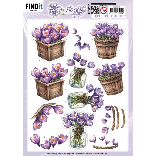  3D-Pushout Sheet - Berries Beauties - First Blossoms - Crocus Charm 