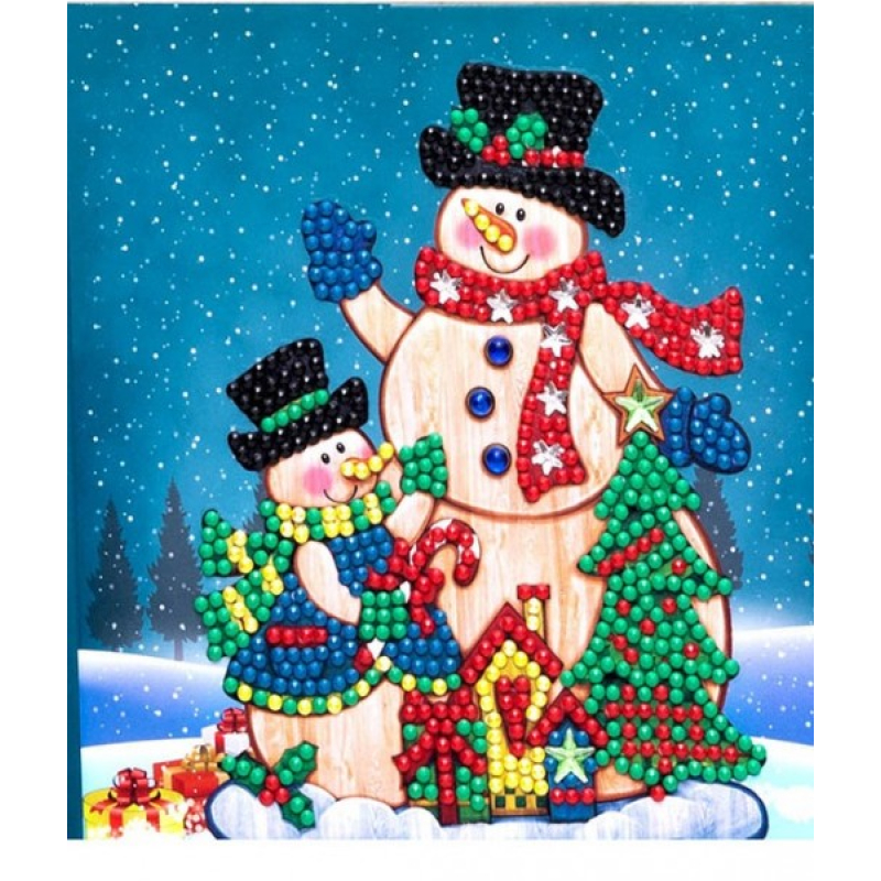 Set van 5 diamond painting kerstkaarten 